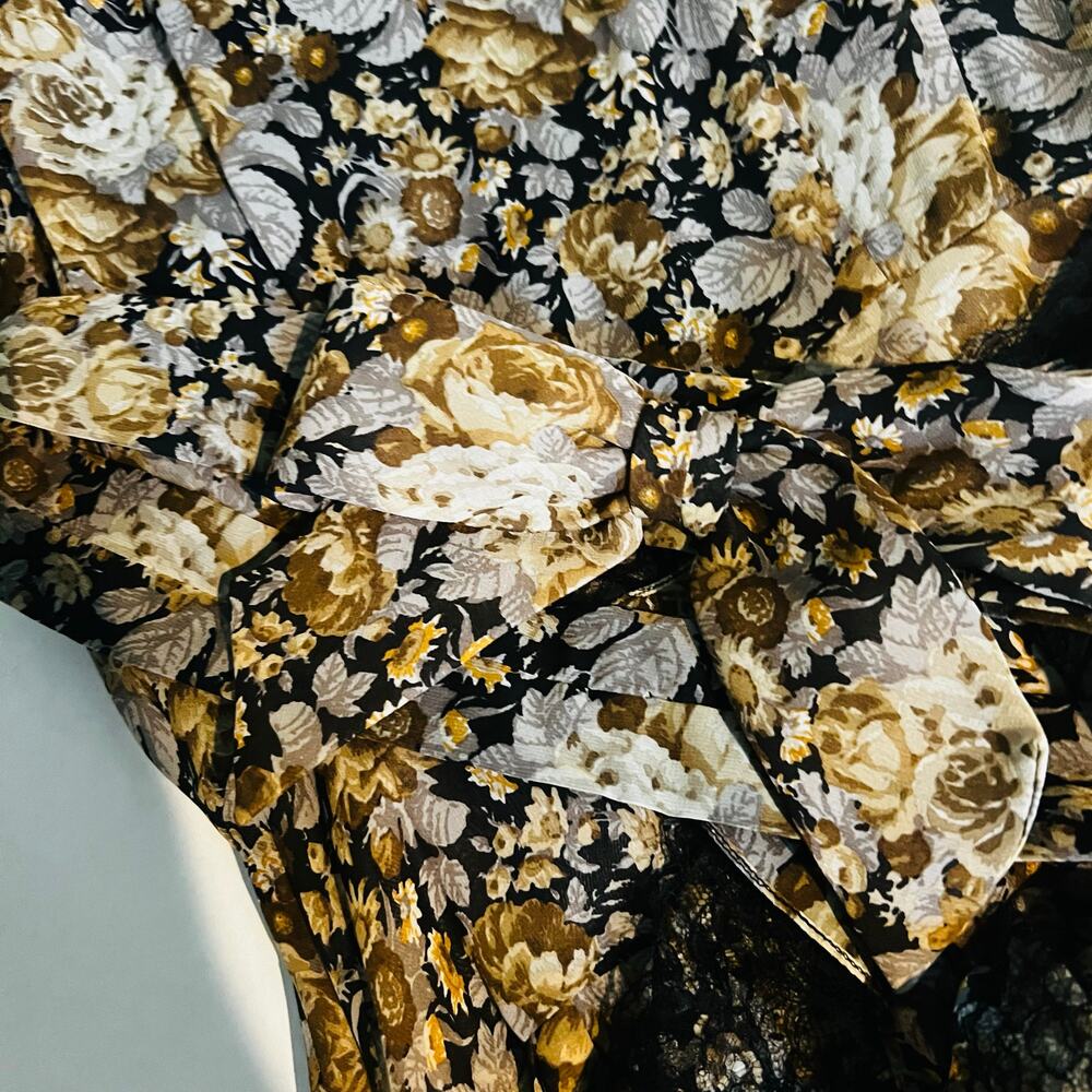 Vintage Albert Nipon Silk Floral Layered Dress Si… - image 5